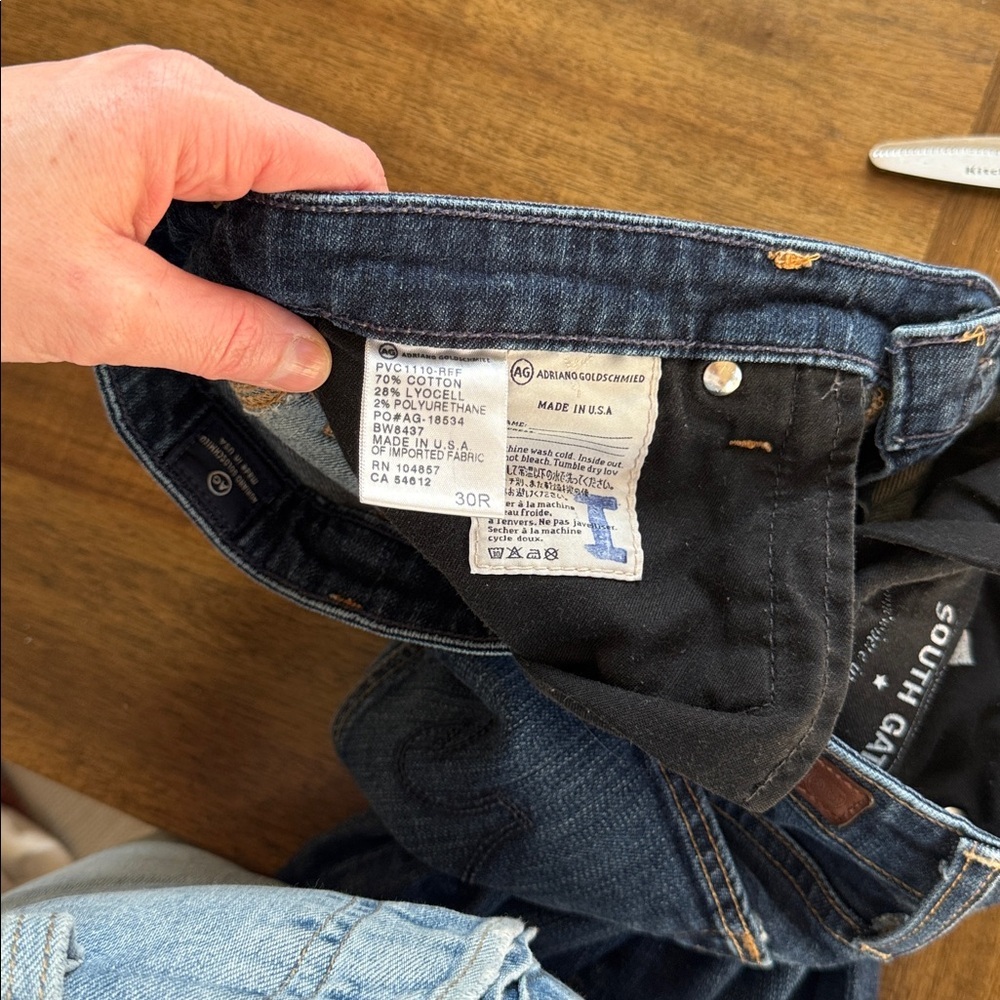 AG Adriano Goldschmied the stilt Dark Blue Straight Leg Jeans 30 - Picture 6 of 6